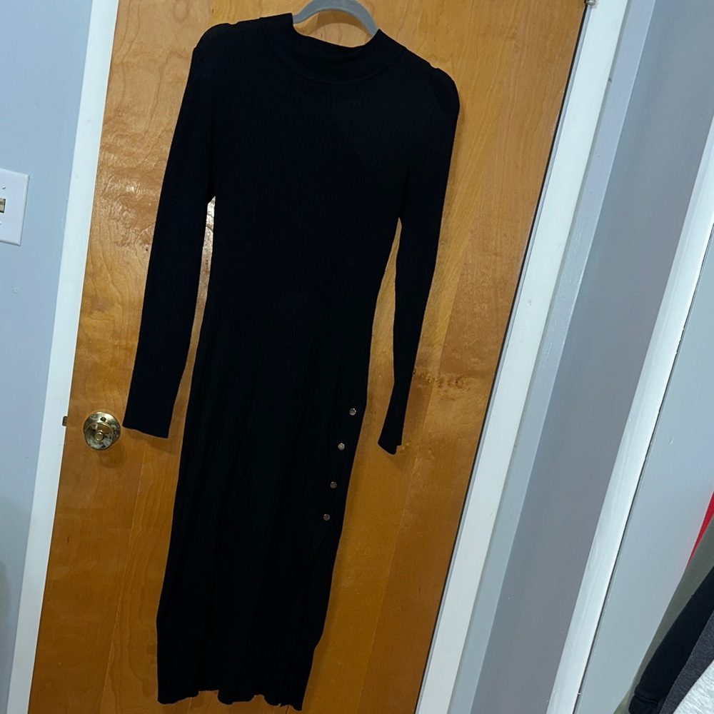 Say What? Black Long Sleeve Dress